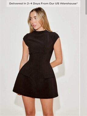 NWT Odd Muse Cap Sleeve Mini Dress Black S